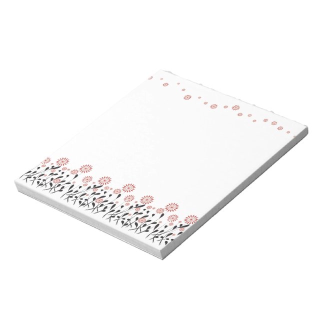vintervit maronblommigt anteckningsblock (Roterad)