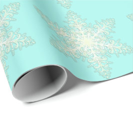 vintervit och elegant av snöflingan isig snöre presentpapper