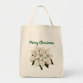 Vintervit Poinsettia Tygkasse