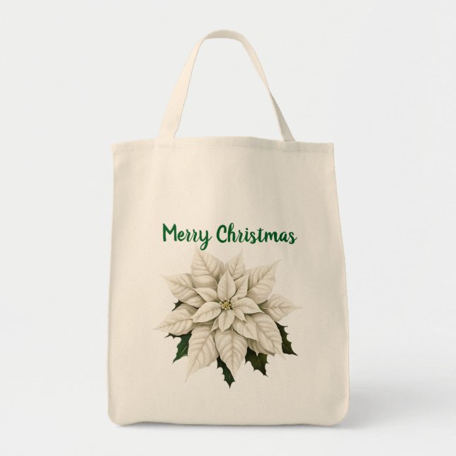 Vintervit Poinsettia Tygkasse (Framsidan)