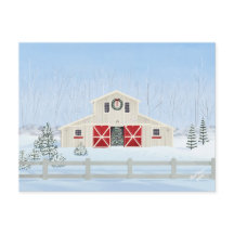 Vintervit Snowy-julbarn