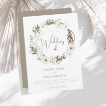 Vintervit Taupe Blommigt Julfrand Bröllop