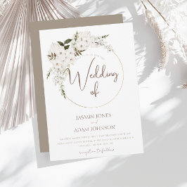 Vintervit Taupe Blommigt Julfrand Bröllop Inbjudningar