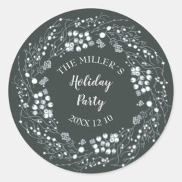 Vintervita bär blommigt andedräkt på sammetets grö runt klistermärke