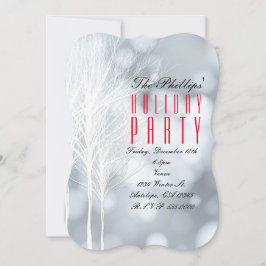 Vintervita träd julfestinbjudanden inbjudningar