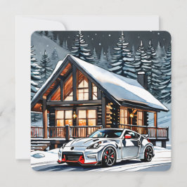 Vintervitt JDM-julkort Julkort