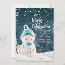 Vintervonderland 1-års födelsedagsfest inbjudan