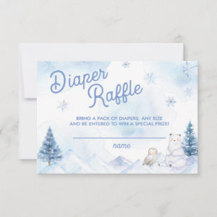 Vintervonderland Baby Shower Blöja Lotteri OSA Kort