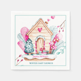 Vintervonderland Baby Shower Pappersservett
