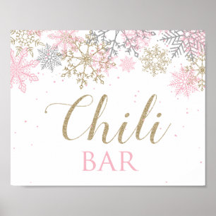 Vintervonderland Födelsedags Chili Bar Skylt