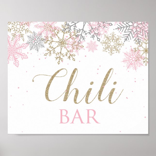 Vintervonderland Födelsedags Chili Bar Skylt (Framsidan)