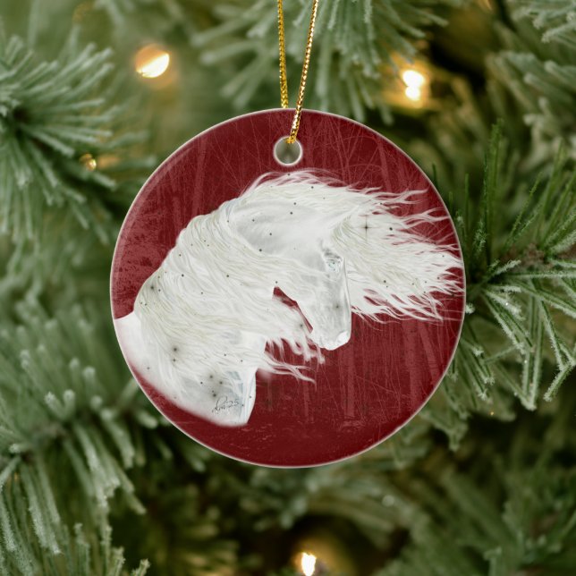 Vintervonderland Friesisk Häst 3 Ornament (Träd)