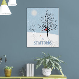 Vintervonderland Jul Familjenamn Poster