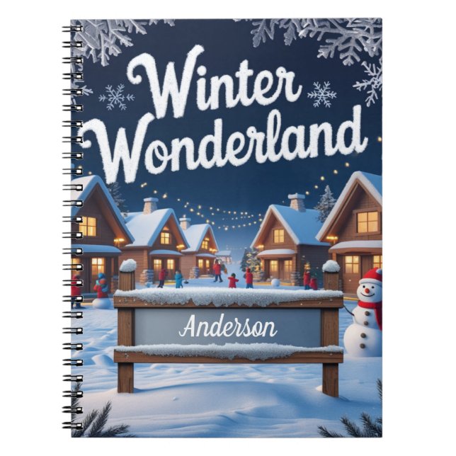 Vintervonderland – Personlig snöig by Anteckningsbok (Framsidan)