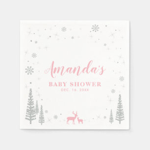 Vintervonderland Snö Baby Shower Pappersservett