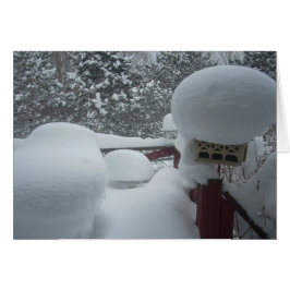 Vintervy från porten hälsningskort