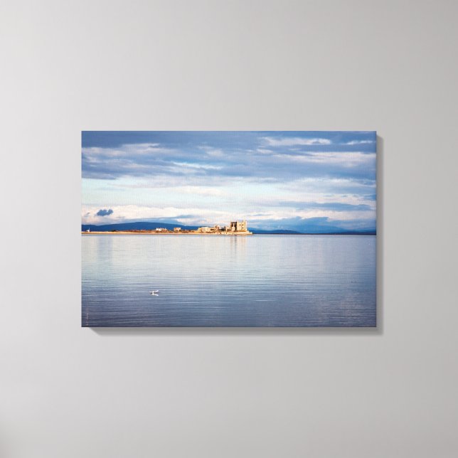 Vintervy Piel Island Morecambe Bay Cumbria Canvastryck (Framsida)