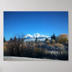 Vintervy vid Mount Shasta, CA Poster