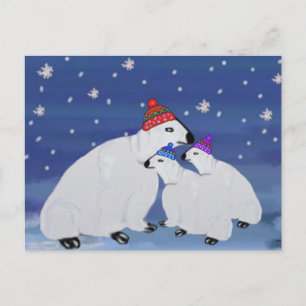 Vintervykort för polar Bears Helgdag Helg Vykort