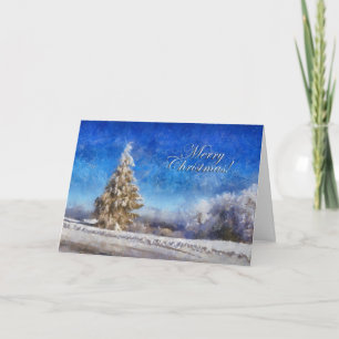 Vintery Julgran-hälsningskort Helgkort