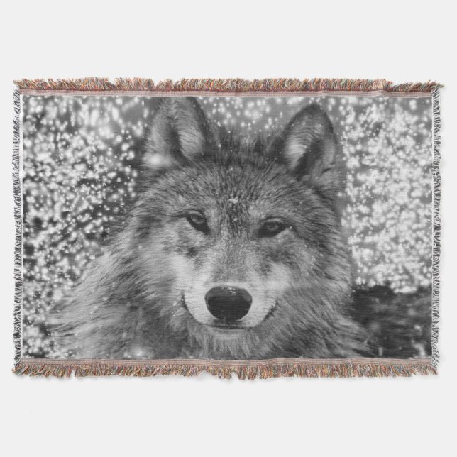 Vintery Varg Throw Blanket Mysfilt (Framsidan)