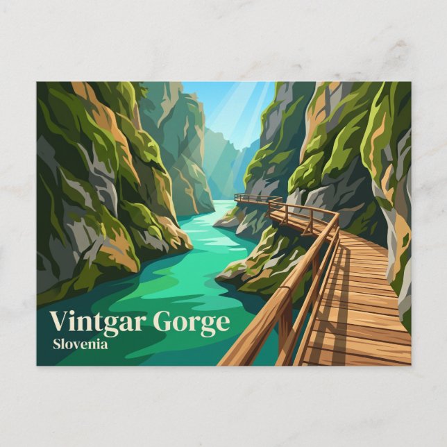 Vintgar-ravinen Slovenien Vykort (Framsida)