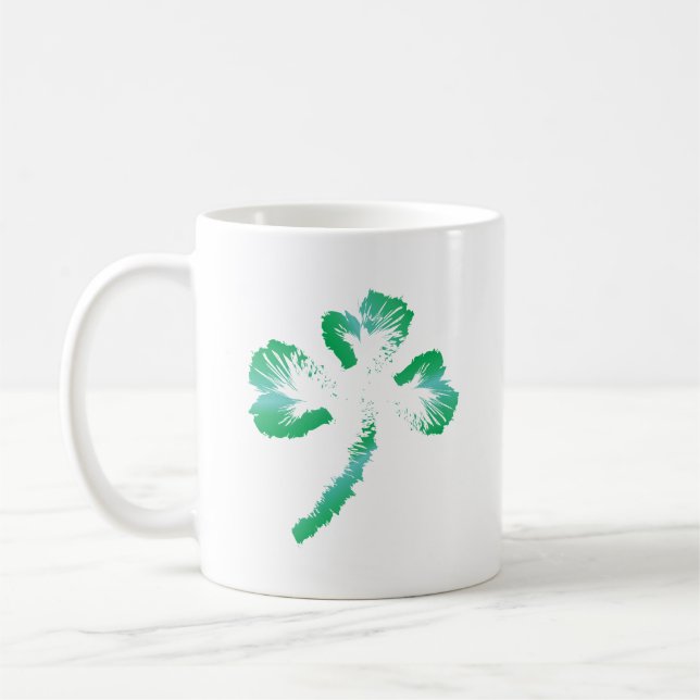 Vintge Shamrock Löv, St. Patrick's Day Kaffemugg (Vänster)