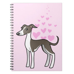 Vinthund/Whippet/italiensk vinthundkärlek Anteckningsbok Med Spiral