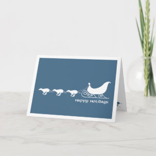 Vinthundar som drar Santas Sleigh Helgkort