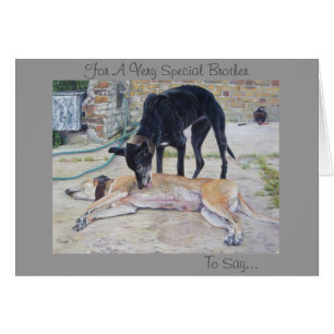 vinthunden förföljer sceniskt landskap hälsningskort