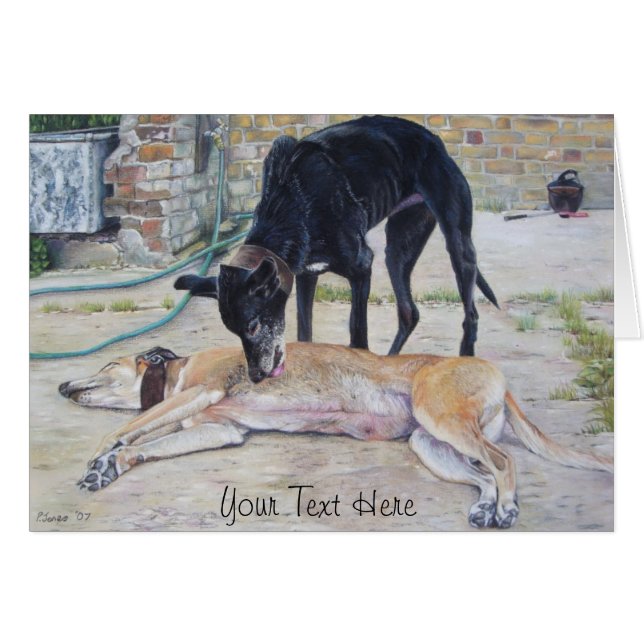 vinthunden förföljer sceniskt landskap OBS kort (Framsidan Horizontal)