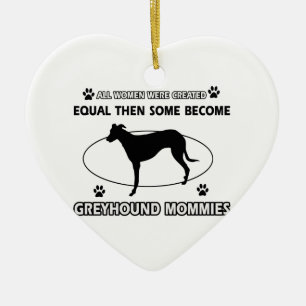 Vinthundhund design julgransprydnad keramik