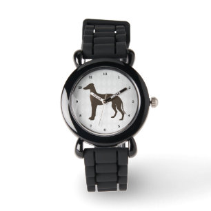 VinthundhundSilhouette på diamantShapar Armbandsur