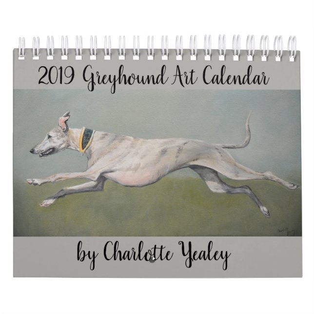Vinthundkonstkalender 2019 vid Charlotte Yealey Kalender (Omslag)