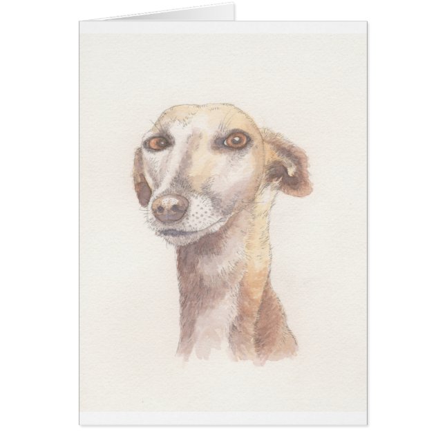 Vinthundporträtt Hälsningskort (Framsidan)