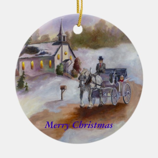 Vintrar drömm julprydnaden julgransprydnad keramik (Framsidan)