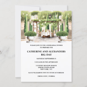 Vinyard bra sommarmiddag med piazza topiary poplar inbjudningar