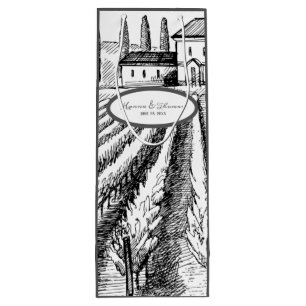 Vinyard Winery Rustic Sketch Personlig Bröllop