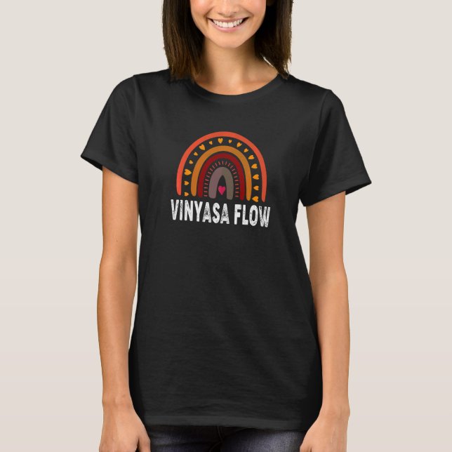 Vinyasa Flow Yoga Instruktörer Färgglad Regnbåge T Shirt (Framsida)