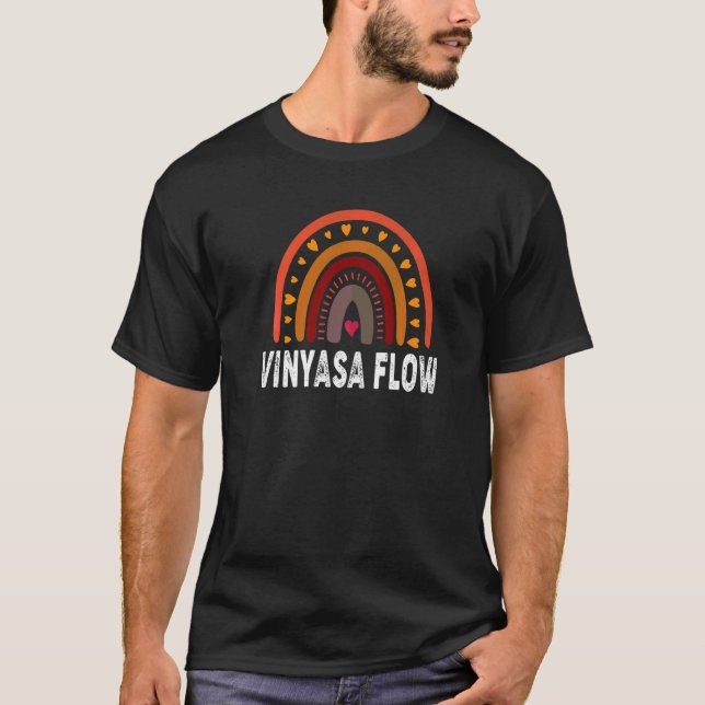 Vinyasa Flow Yoga Instruktörer Färgglad Regnbåge T Shirt (Framsida)
