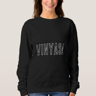 Vinyasa Yoga White Typography on Black T Shirt