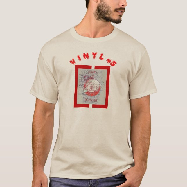Vinyl 45 Red Tee Shirt (Framsida)