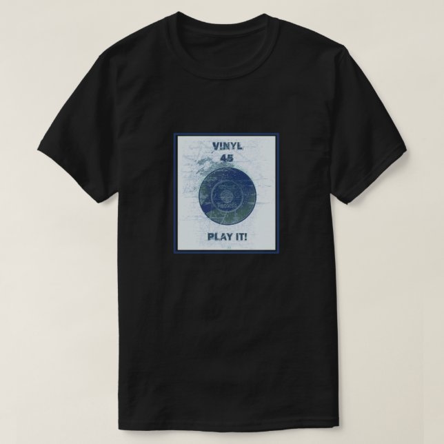 Vinyl - 45 rpm Record -Lite Blue Tee Shirt (Design framsida)