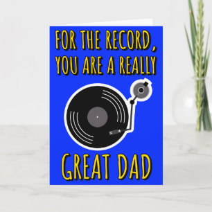 Vinyl Älskare Skiva Blå Fars Dag Kort