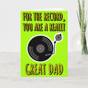 Vinyl Älskare Skiva Grön Fars Dag Kort