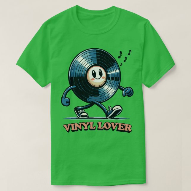 Vinyl Älskare vinyl Geek Design T Shirt (Design framsida)