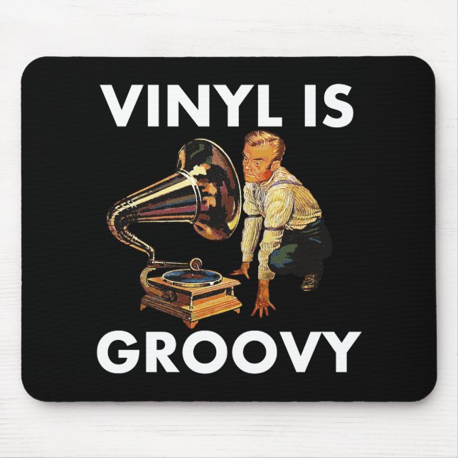 Vinyl är Groovy Skivsamlarhumor Rolig Puns Musmatta (Framsidan)