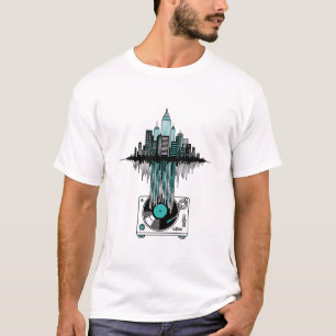 Vinyl City Soundwave Modern Art Music Älskare T Shirt