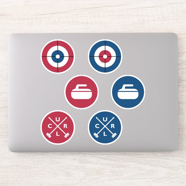 Vinyl Curling Stickers - Red/Blue Klistermärken (Dator)