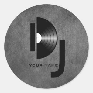 Vinyl DJ Sticker Runt Klistermärke